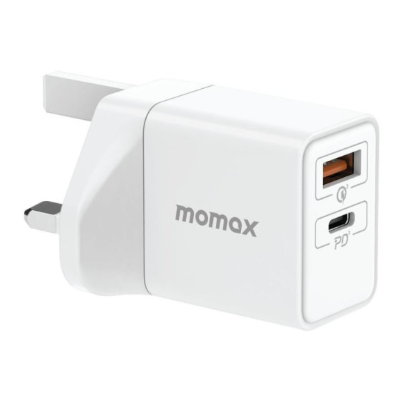 Momax ONEPLUG 25w雙輸出快速充電器 白色 (UM56UKW)